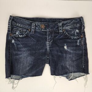 Silver Tuesday Dark Wash Jean Shorts Women's Size 27x33